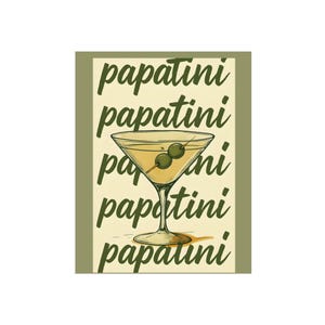 Chic Cocktail Art Print - Retro Papatini Wall Decor, Home Bar Decor, Gift for Cocktail Lovers, Vintage Poster, Unique Home Art