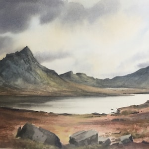 Tryfan mountain North Wales,original watercolour painting