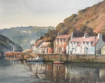 Fishguard harbour ,original painting 15 x 11 inches.