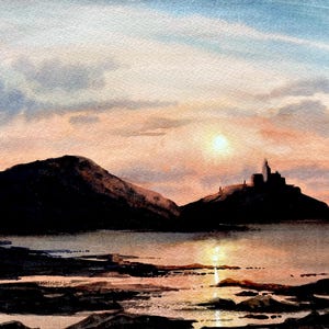 Bracelet Bay Gower original watercolour painting 15 x 11 uni