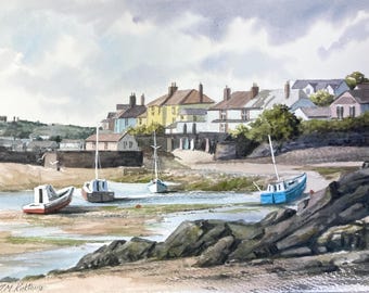 Bude Cornwall original watercolour painting 15 x 11 inches   By Jeff Kirkhouse.