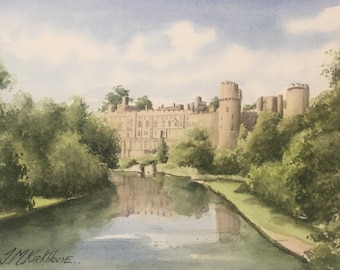 Warwick Castle,original watercolour painting