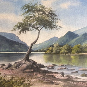 Llyn Padarn Snowdonia North Wales,original watercolour painting. 15 x 11 inches.