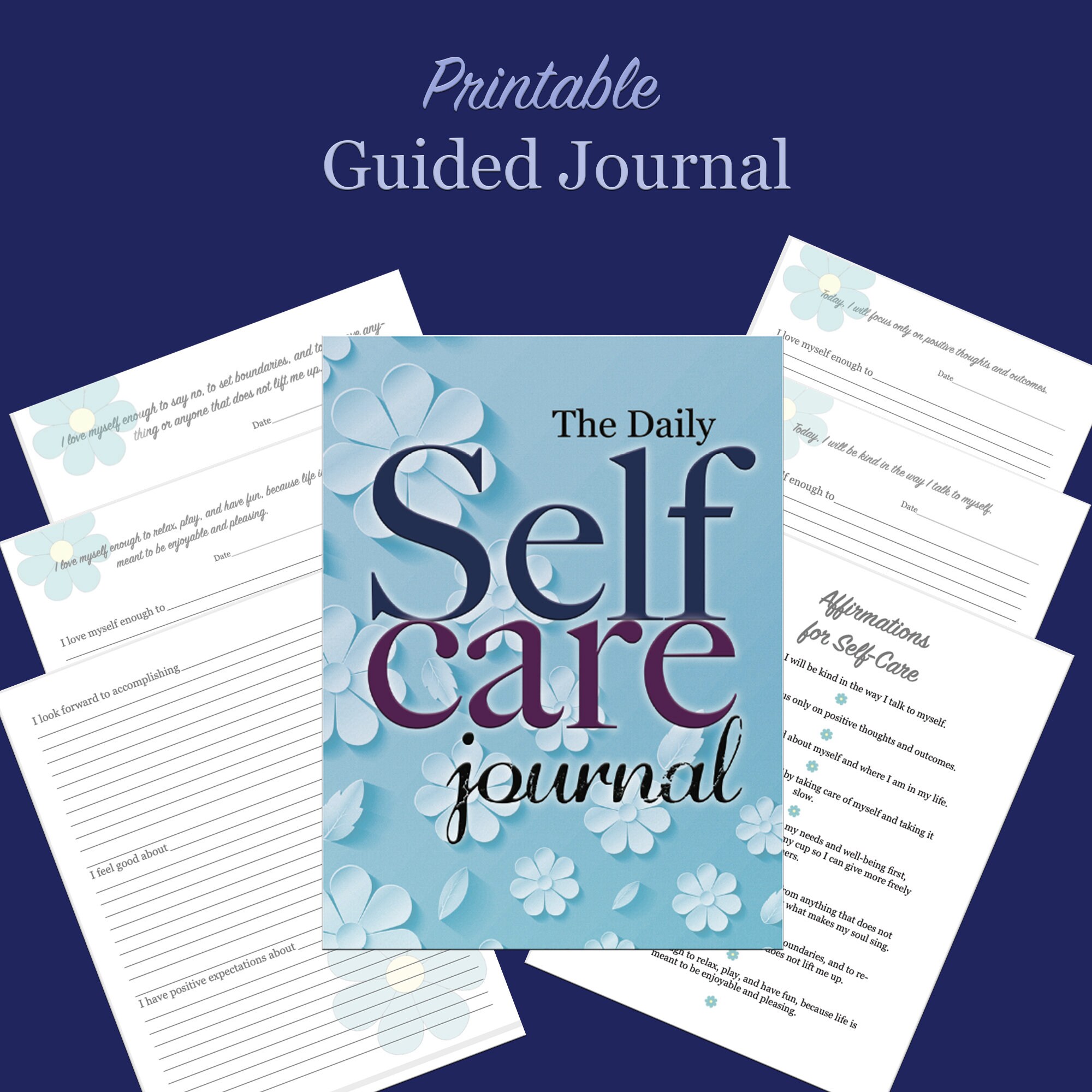 The Daily Self Care Journal... A Guided Printable and Digital | Etsy