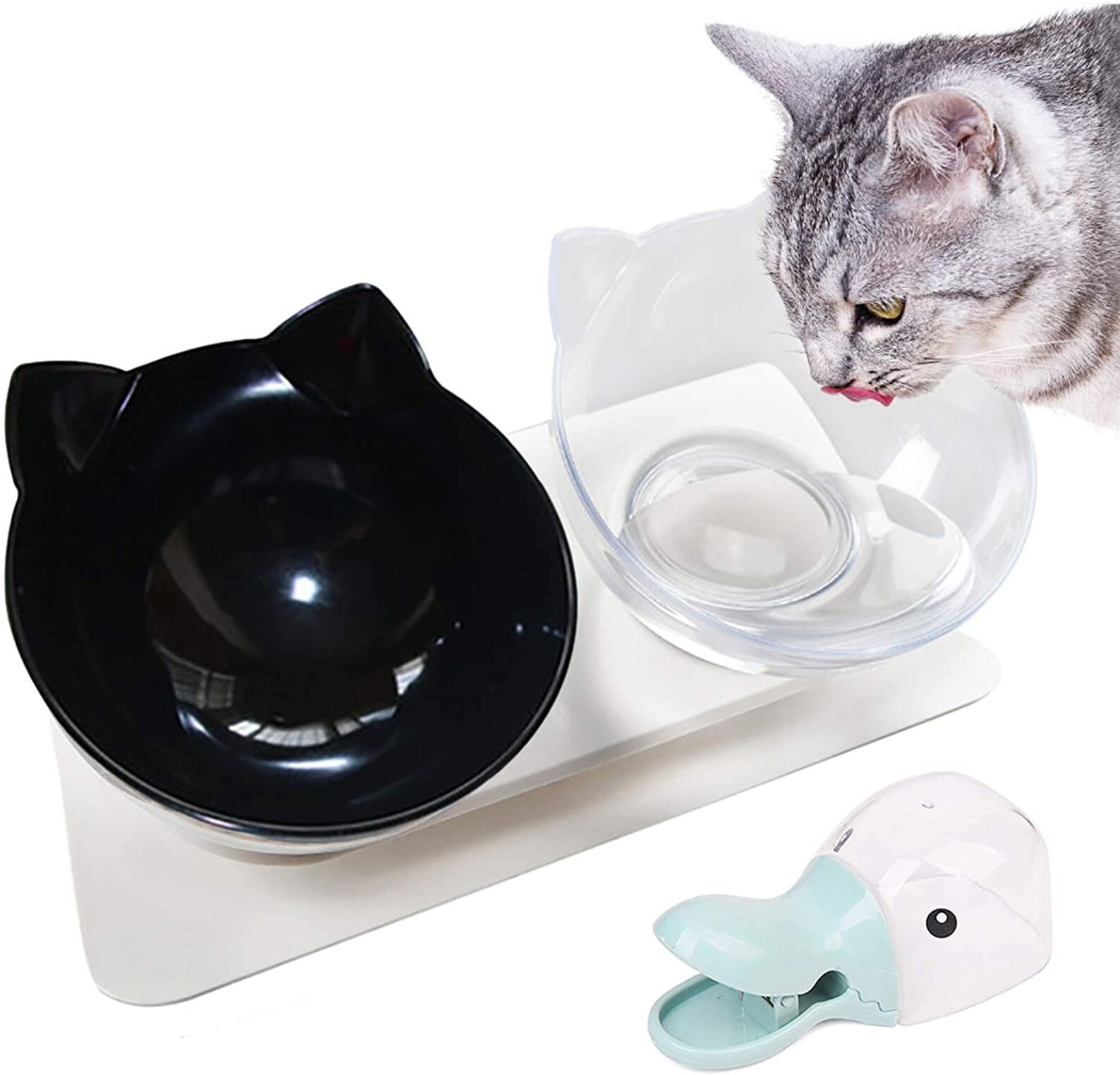 Elevated Cat Bowls Cat Food and Water Bowls Tilted Cat Etsy