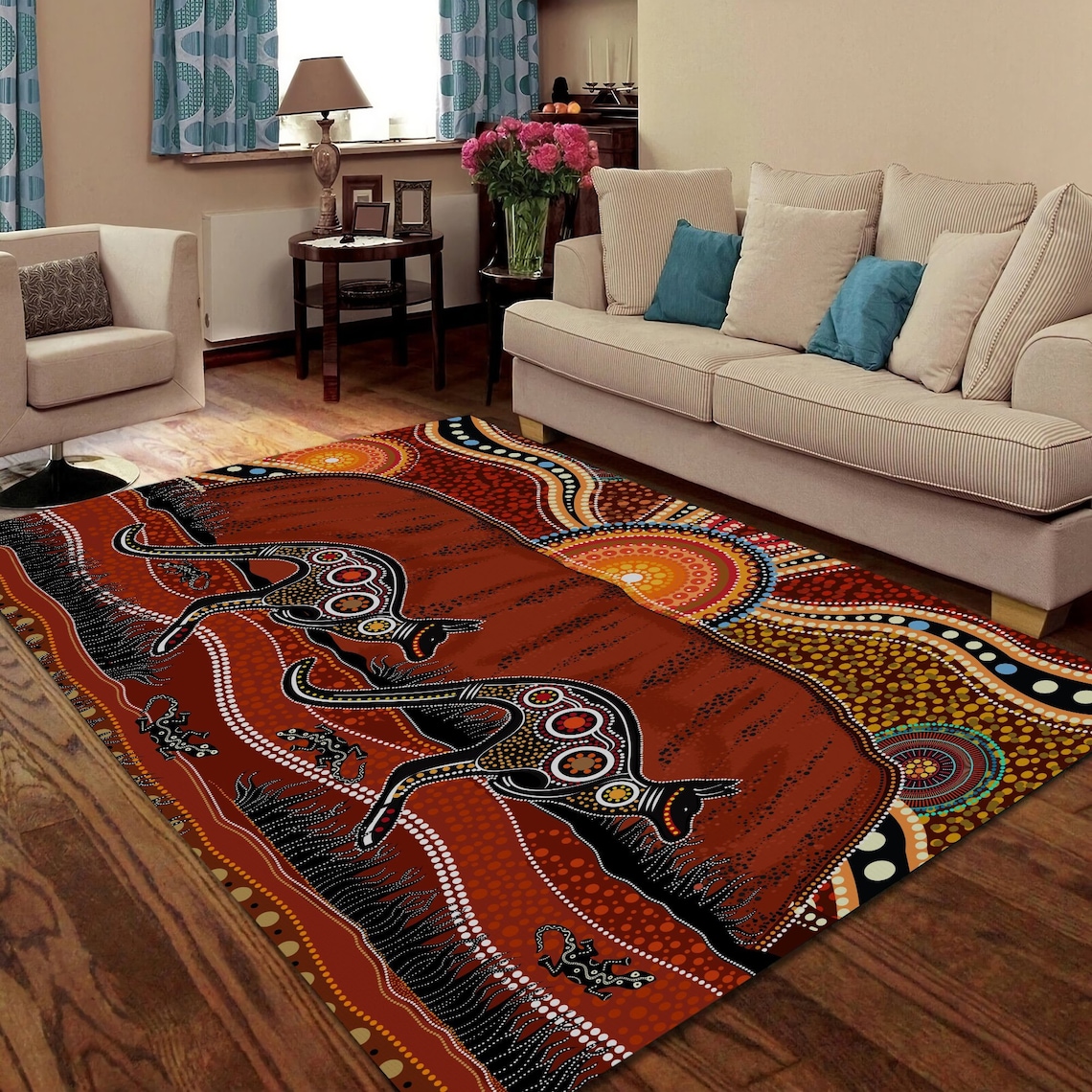 Aboriginal KangarooArea Rug Decorative Floor Rug Carpet Gift Etsy