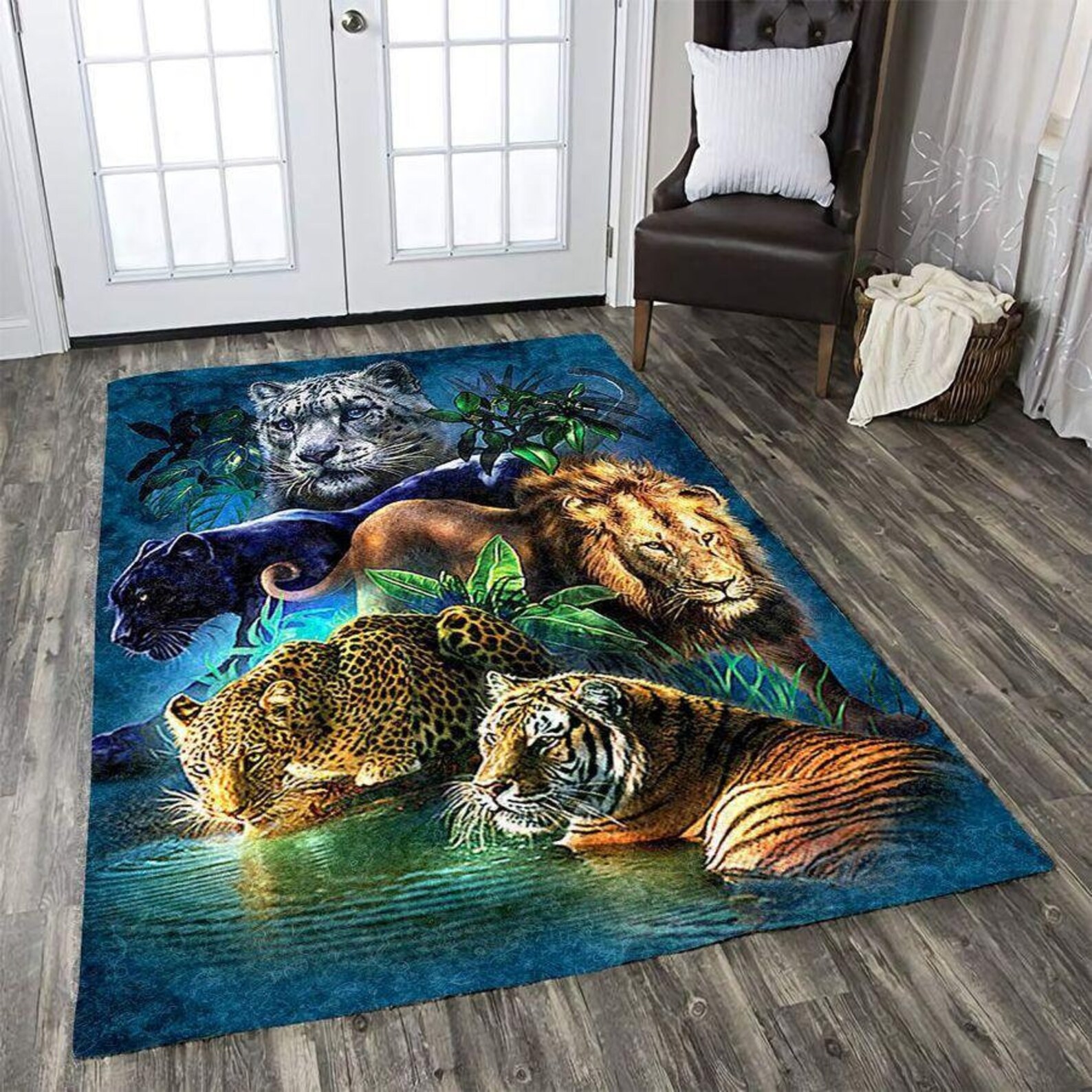White TigerArea Rug Decorative Floor Rug Carpet Etsy