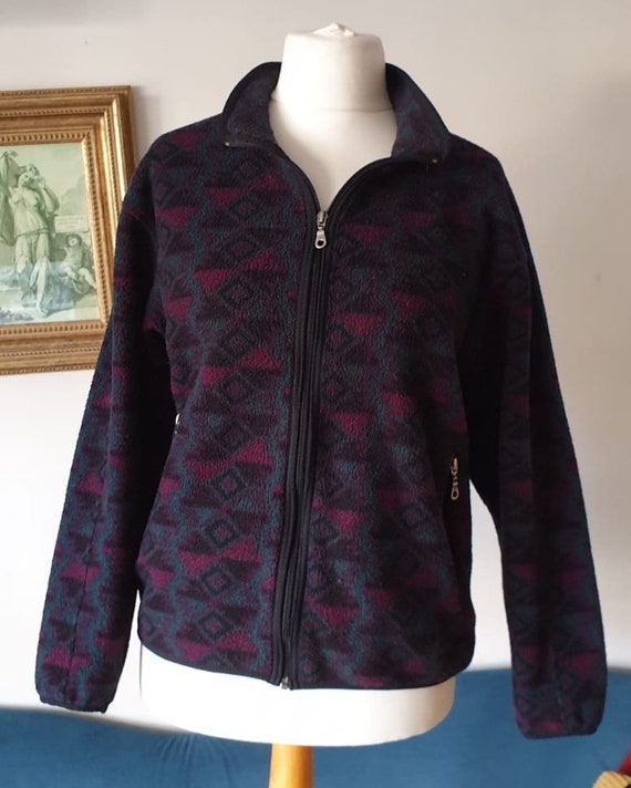 retro 1990's tribal geometric fleece - image 1