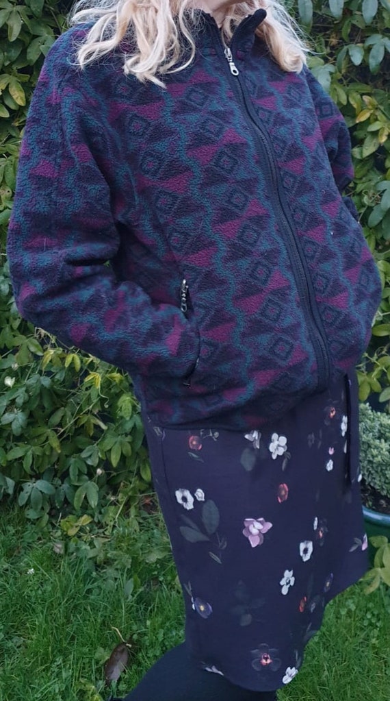 retro 1990's tribal geometric fleece - image 3