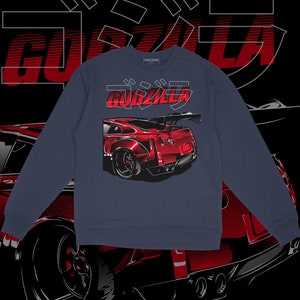 Godzilla R35 Tee, JDM Car Meets Monster, Streetwear for Car Enthusiasts