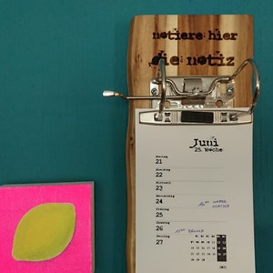 Kalenderbrett Nr1  "Notiere hier die Notiz" // Upcycling / Ordner / Kalender / Notizblock / Merkzettel