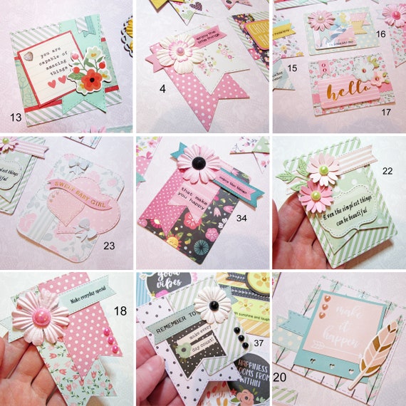 Small Topper Embellishments, Handmade, Planner, Scrapbook, Cards