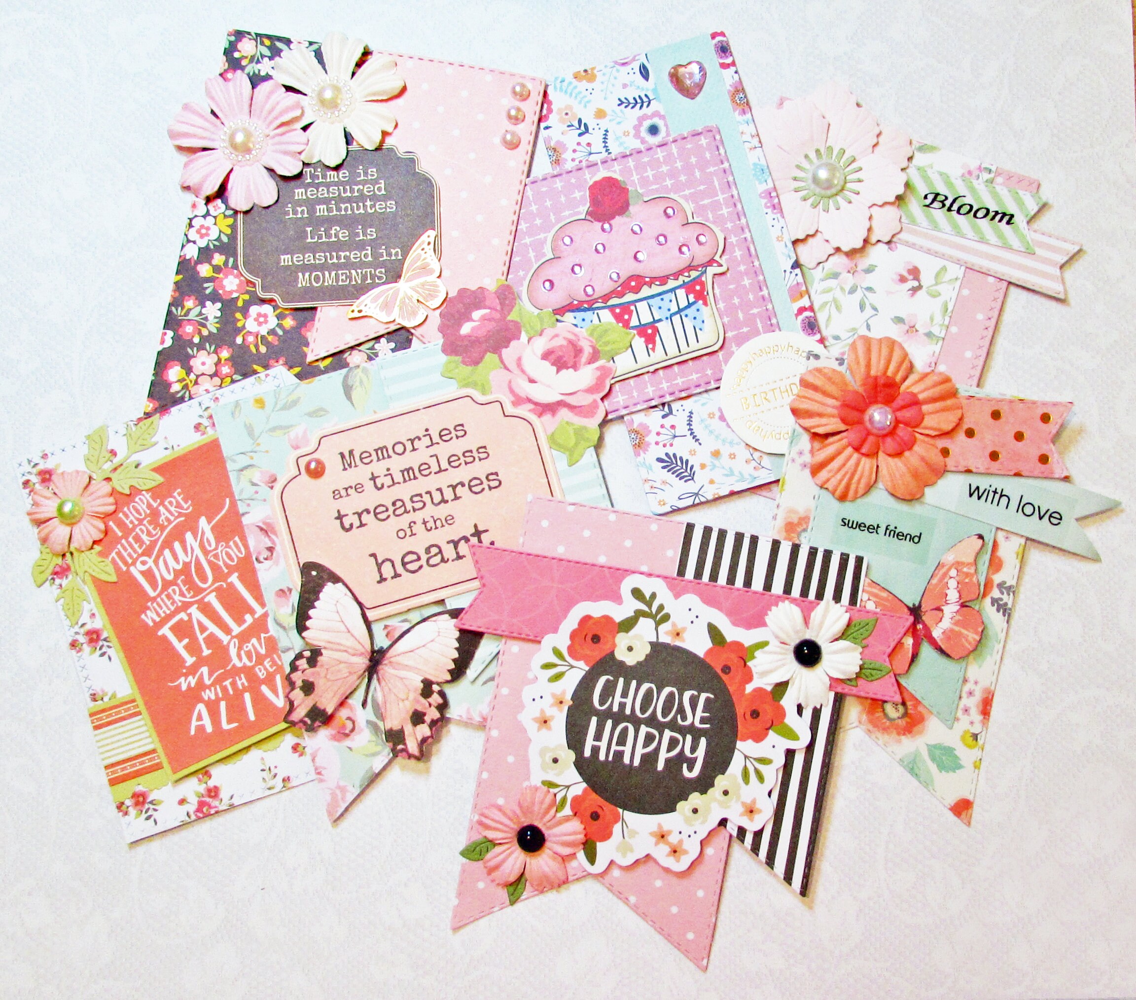 Small Topper Embellishments, Handmade, Planner, Scrapbook, Cards