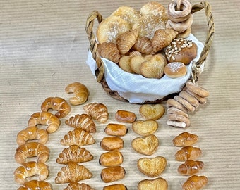 Miniature cakes sweets bread food realistic Neapolitan nativity scene props bakery presepe napoletano house santon dolls