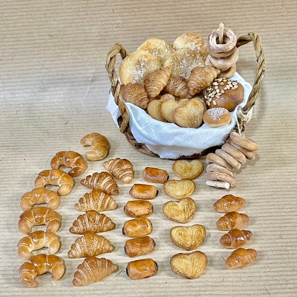 Miniature cakes sweets bread food realistic Neapolitan nativity scene props bakery presepe napoletano house santon dolls