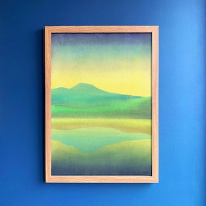 Abstract Landscape Watercolour Painting | Mountain Reflection | Downloadable Print | Contemporary British Artist