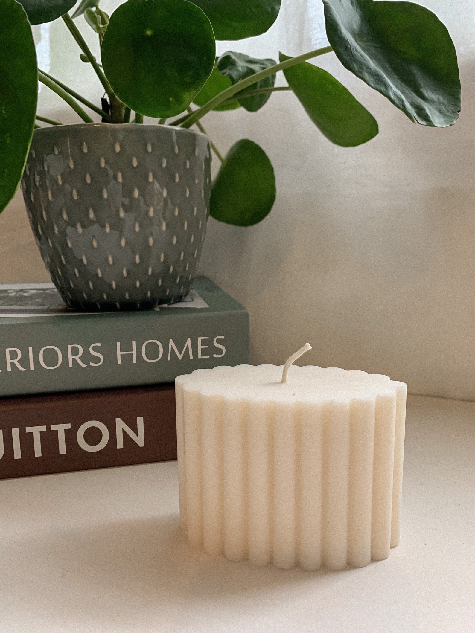 Fluted oval candle candle aesthetic candles Etsy