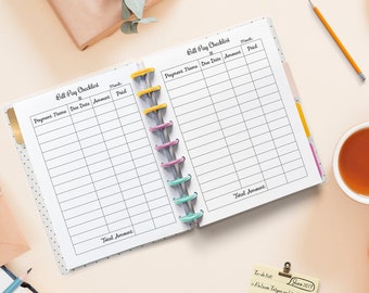 Bill Pay Checklist insert for Happy Planners (Printed), Classic Happy Planner, Mini Happy Planner, Big Happy Planner