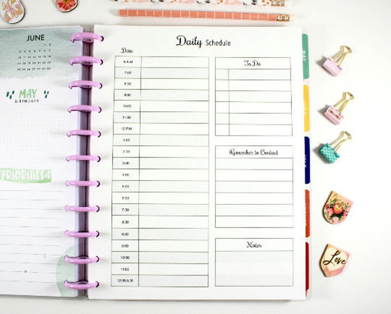 Printed Big Happy Planner Hourly Planner Big Happy Planner - Etsy