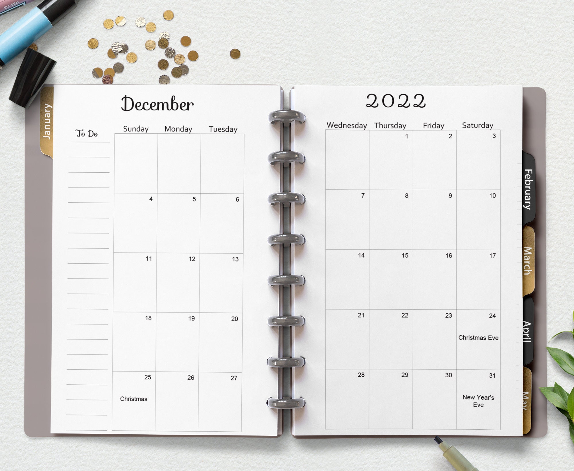 2025-discbound-monthly-calendar-inserts-for-half-letter-size-8-disc-plannerssize-5-5x8-5-staples-arc-martha-stewart-levenger-circa-tul-etsy