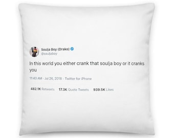 Soulja Boy Tweet Throw Pillow | Funny Home Decor