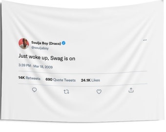 Soulja Boy Tweet Tapestry, Dorm Decor, Internet Culture