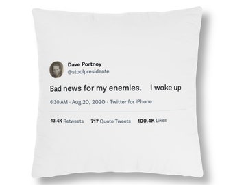 Dave Portnoy Tweet Throw Pillow | Dorm & Apartment Decor