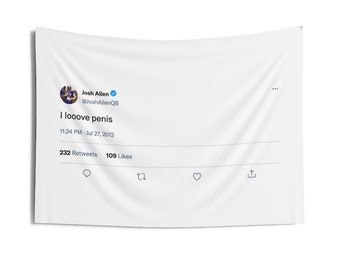 Josh Allen Tweet Tapestry | Funny Dorm Decor