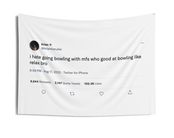 Funny Bowling Tweet Tapestry | Dorm Decor