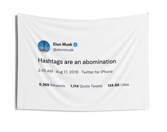 Elon Musk Tweet Tapestry | Funny Dorm Decor
