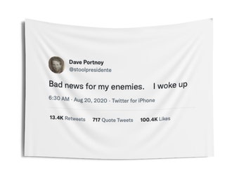 Dave Portnoy Tweet Tapestry | Dorm Decor, Funny Gift