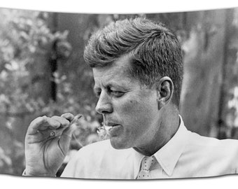 JFK Smoking Tapestry | Dorm Decor, Tailgate Flag