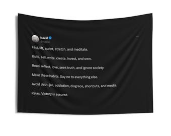 Naval Tweet Tapestry, Dorm Decor, Inspirational Quote