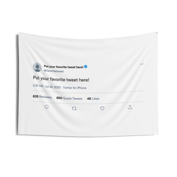 CUSTOMIZED TWEET TAPESTRY Choose any tweet you want Tweet Tapestry Unique Gift Dorm Decor Wall Decor Kanye Tweet Gift for him