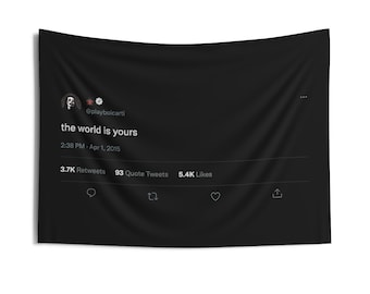 Playboi Carti Tweet Tapestry | "The World Is Yours" Dorm Decor