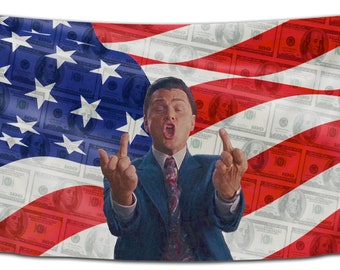 Wolf of Wall Street Tapestry | American Flag Money Dorm Decor