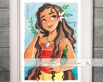 Moana Watercolor Fine Art Quality Print