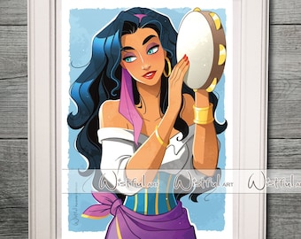 Esmeralda Watercolor Fine Art Quality Print