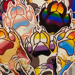 Oozing Paw PRIDE Flag Stickers - Vinyl and Holographic LGBT+ | 14 Flags |
