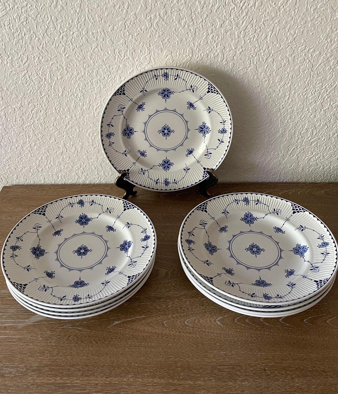 9 Johnson Brothers Blue Denmark Dinner Plates 9 7/8 Etsy