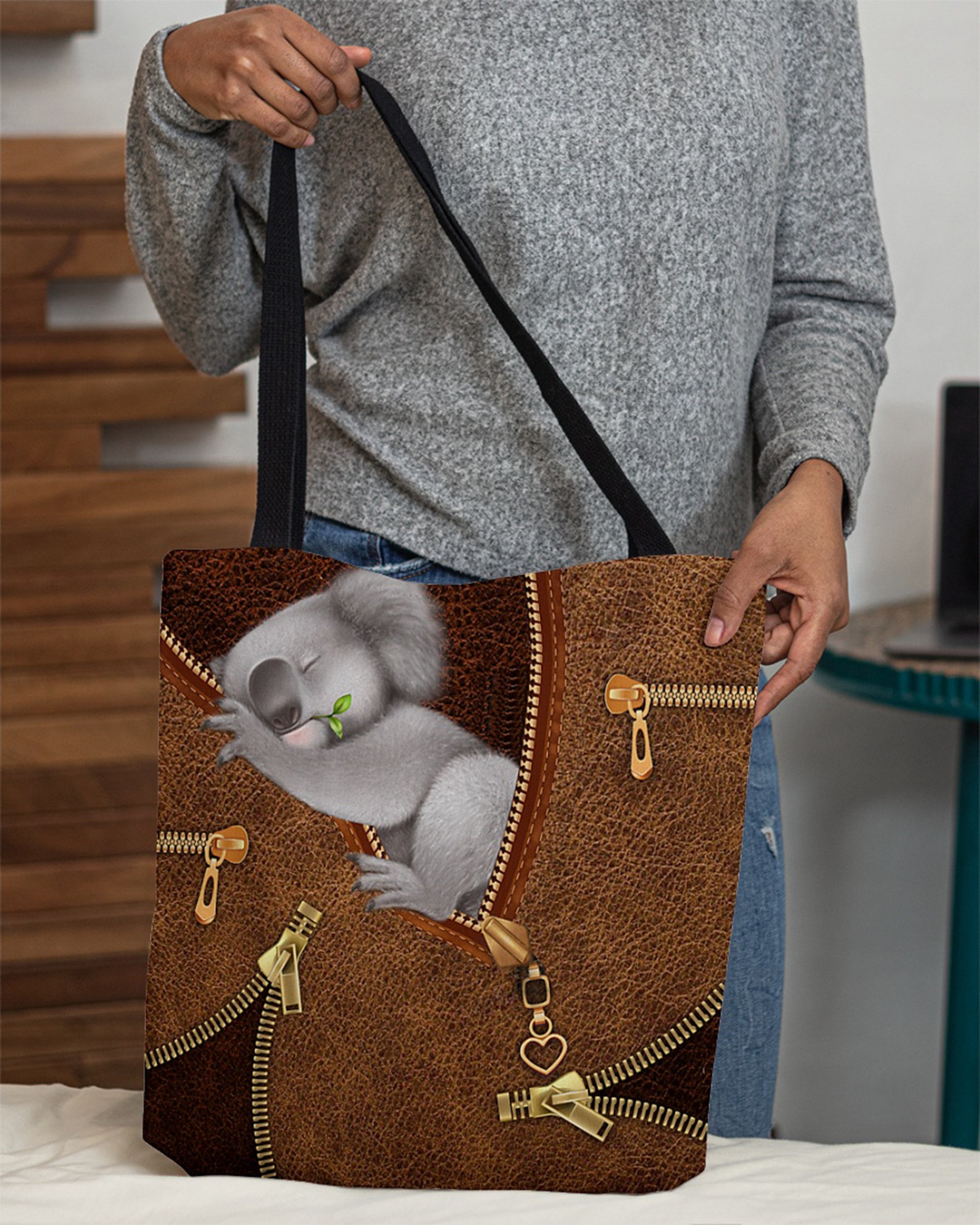 Koala Cool Tote Bag Koala Cool Shoulder Bag Koala Canvas Etsy