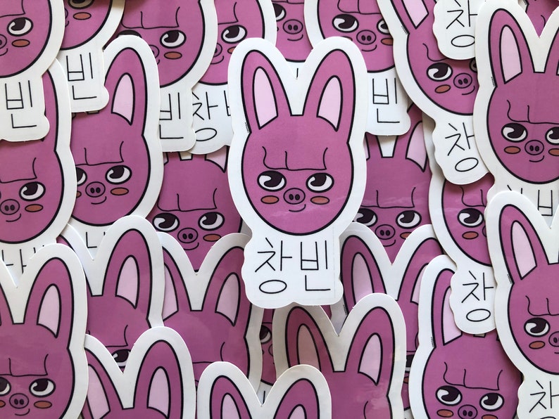 Vinyl Stickers Hangul Stickers Kpop Stray Kids SKZOO Stickers Changbin Dwaekki Stickers Changbin  Dwaekki SKZOO Hangul Sticker B-grade