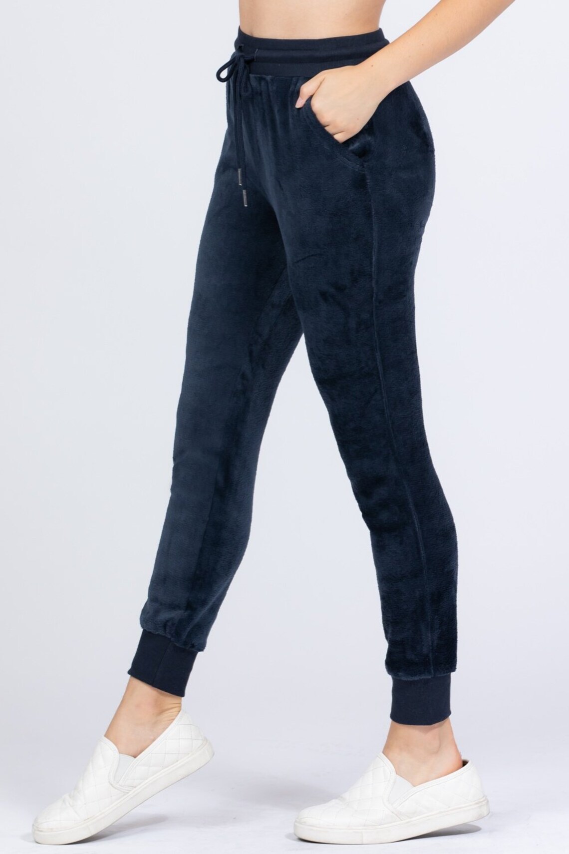 faux fur jogger set