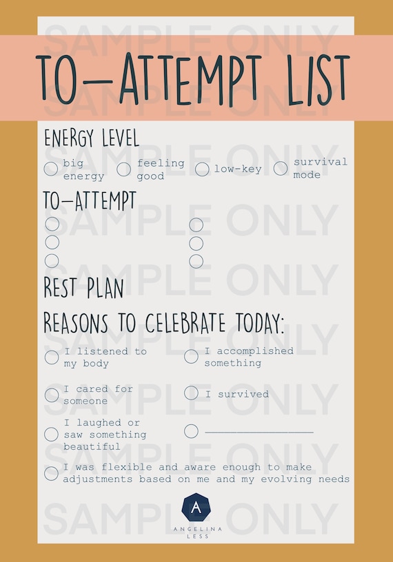 To Do List for ADHD Digital Download ADD Depression Anxiety Etsy