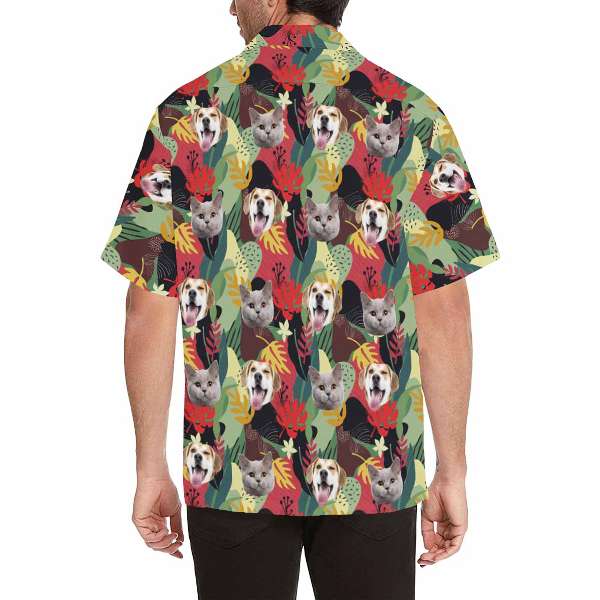 Custom Dog Cat Face Hawaii Shirt Personalized Pet Photo Summer Etsy