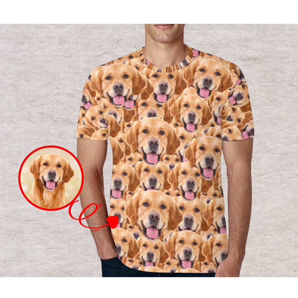 Custom Dog Face Shirt Funny Mens Photo Shirts Personalized Etsy