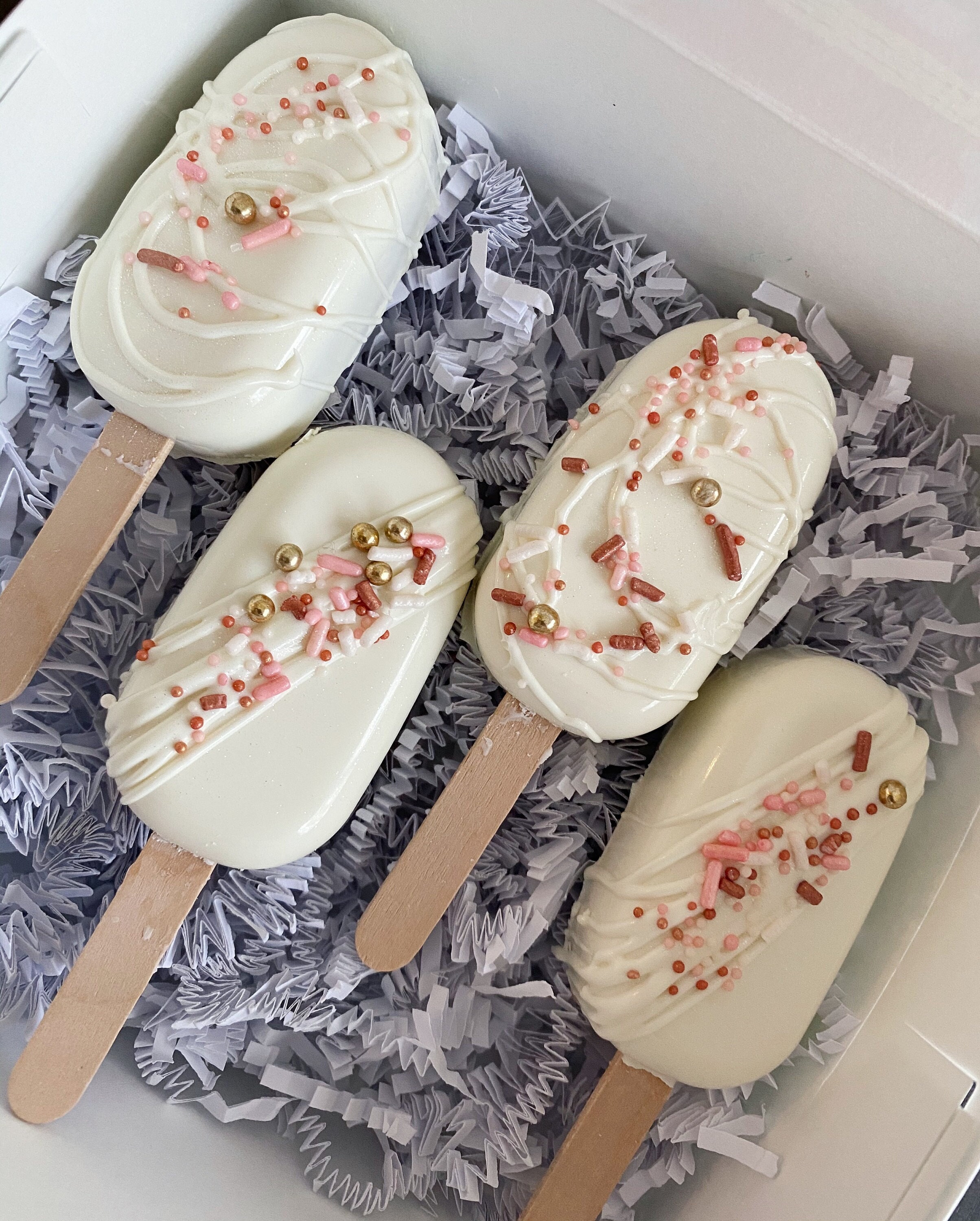 White Chocolate Cakesicles cake Pops Sprinkle Treats Etsy