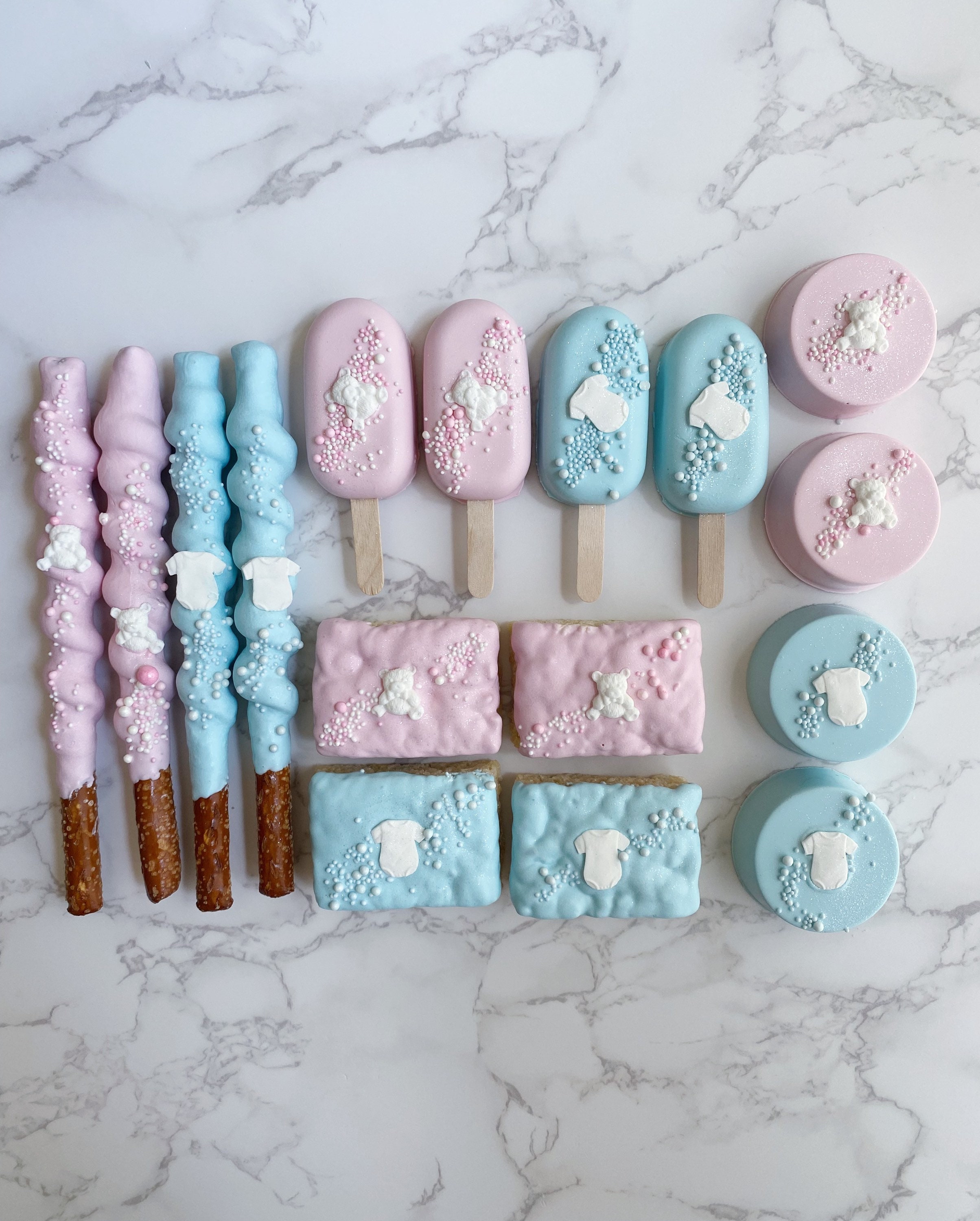 Gender Reveal Dessert Table Bundle Gender Reveal Cakesicles - Etsy