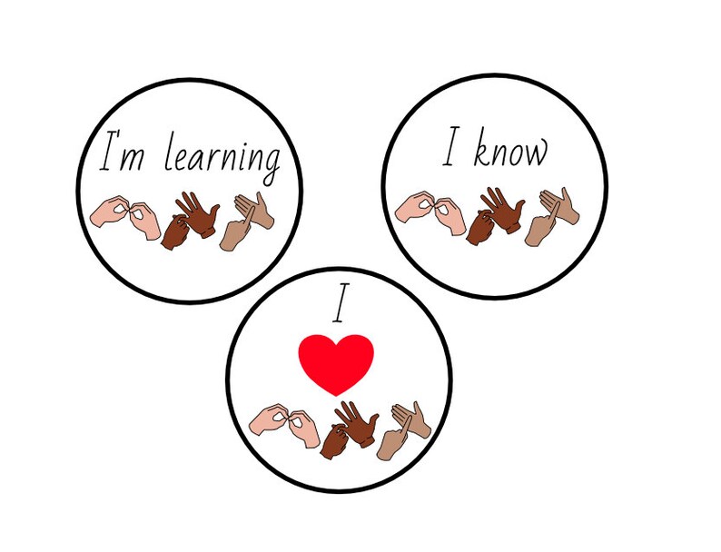 BSL Badge Learning British Sign Language I Heart BSL I Etsy UK