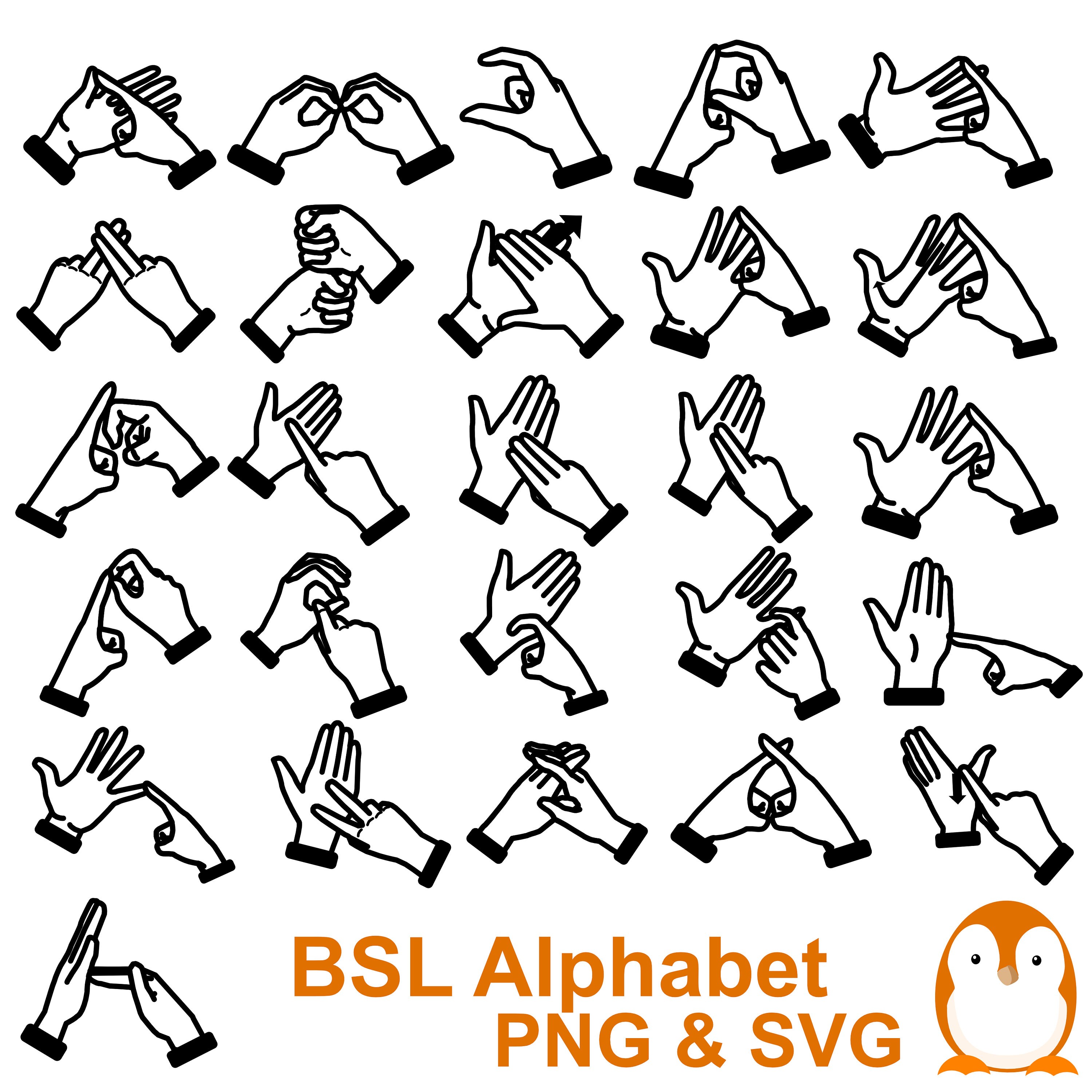 BSL Alphabet SVG British Sign Language Alphabet Svg BSL Cut 43 OFF